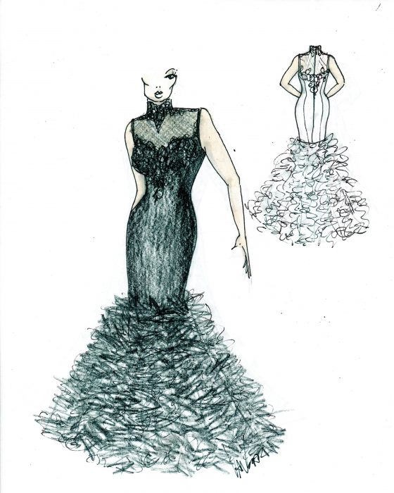 drawings of prom dresses